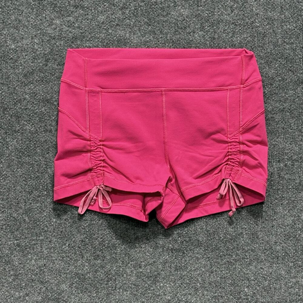 Lululemon Shorts Womens 8 Pink Liberty Ruched Side Drawstring Athletic Running